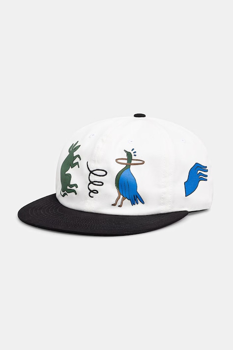 by Parra Animal style czapka z daszkiem bawełniana męska biała 55485