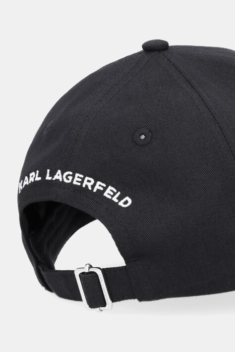 Бавовняна бейсболка Karl Lagerfeld IKON — SS26-CAU00M, чорний — фото 3