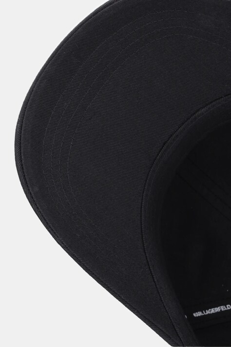 Бавовняна бейсболка Karl Lagerfeld IKON — SS26-CAU00M, чорний — фото 4