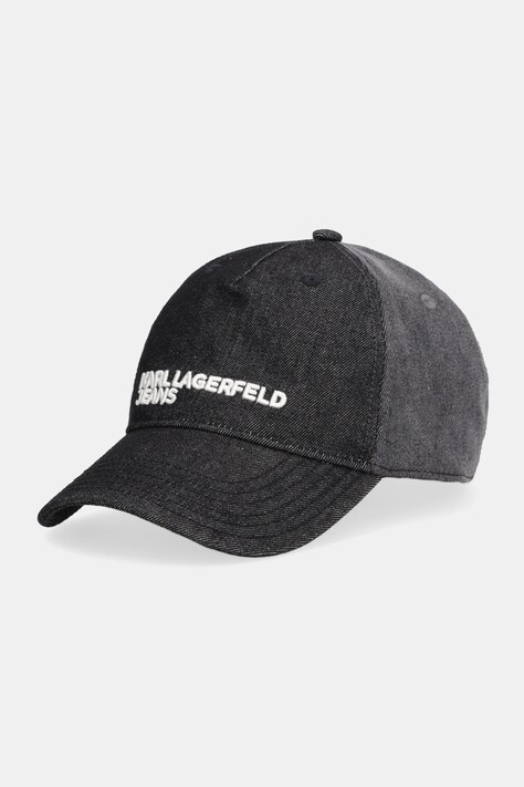 Karl Lagerfeld Jeans czapka z daszkiem jeansowa kolor szary B1W33054