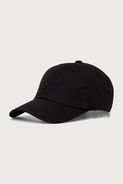 EA7 Emporio Armani καπέλο μπέιζμπολ βαμβακερό μαύρο AF15502.7X000592