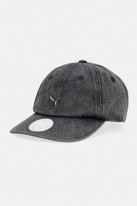 Puma czapka baseballowa jeansowa Wardrobe Essential czarna 025968