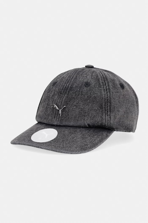 Puma czapka baseballowa jeansowa Wardrobe Essential czarna 025968