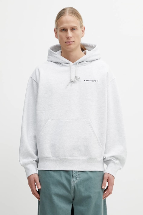 Carhartt WIP bluza Hooded Caps Sweat kolor szary z kapturem melanżowa I036066.482XX