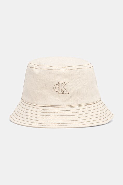 Calvin Klein καπέλο bucket βαμβακερό μπεζ LV04F5062G