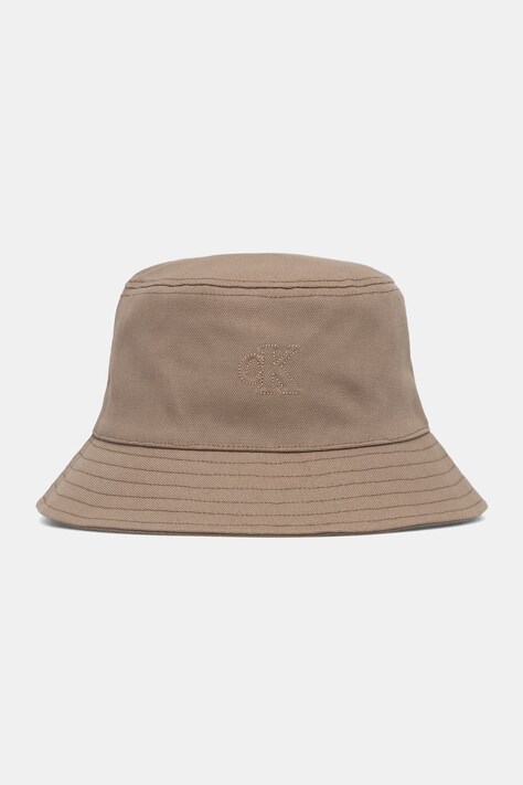 Calvin Klein bucket hat bawełniany brązowy LV04F5062G