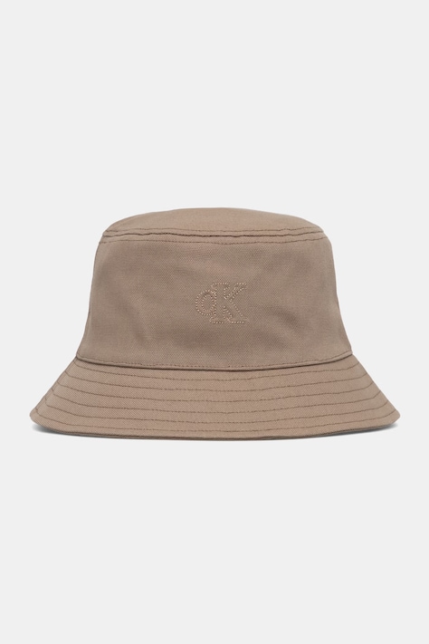 Calvin Klein bucket hat bawełniany brązowy LV04F5062G