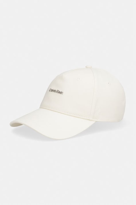 Calvin Klein czapka bejsbolówka bawełniana beżowa LV04F5072G