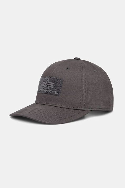 Alpha Industries czapka z daszkiem bawełniana Velcro Cap kolor szary 168903