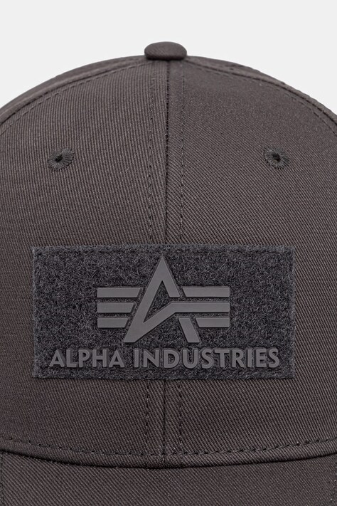Alpha Industries czapka z daszkiem bawełniana Velcro Cap kolor szary 168903