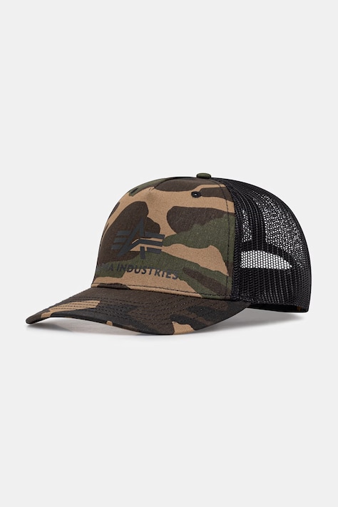 Alpha Industries czapka z daszkiem Basic Trucker Cap Camo kolor brązowy 186902C
