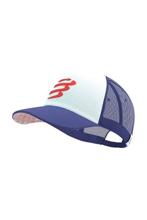 Compressport czapka z daszkiem trucker bawełniana fioletowa XHWU4195