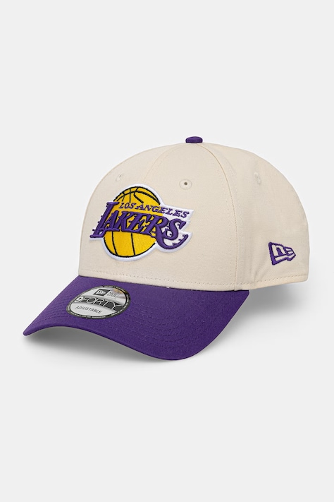 New Era czapka z daszkiem bawełniana COLOURBLOCK 9FORTY® kolor beżowy 60771881