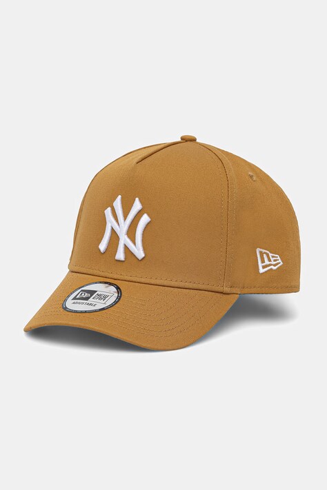 New Era czapka z daszkiem bawełniana LEAGUE ESSENTIAL E-FRAME kolor żółty 60771716