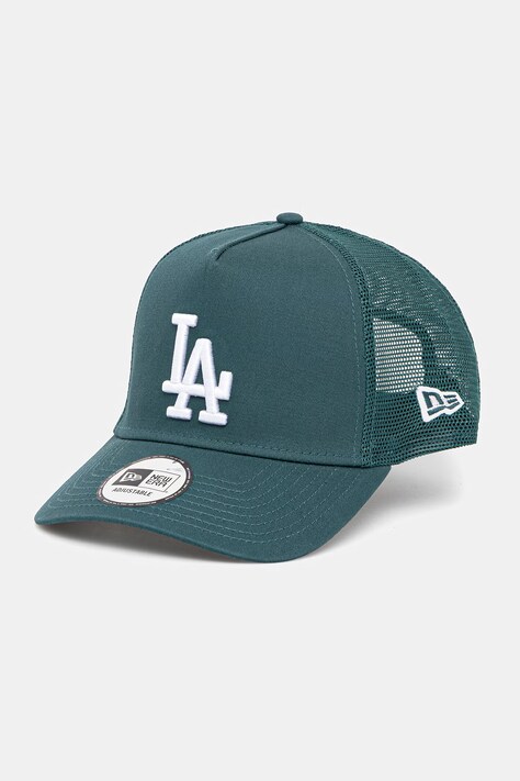 New Era czapka z daszkiem LEAGUE ESSENTIAL TRUCKER kolor zielony 60771710
