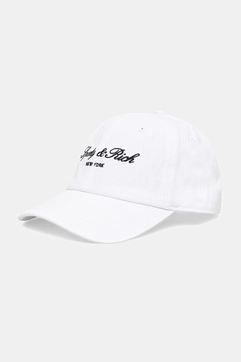 Sporty & Rich Signature NY czapka bejsbolówka bawełniana biała AC04071329WH01