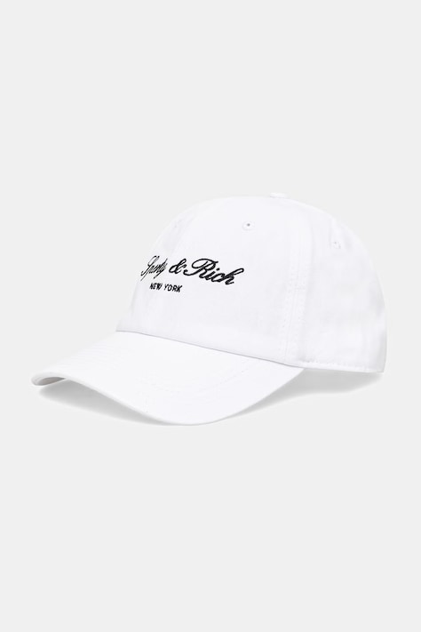 Sporty & Rich Signature NY czapka bejsbolówka bawełniana biała AC04071329WH01