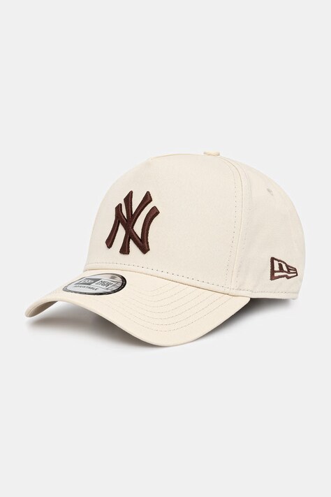 New Era czapka z daszkiem bawełniana LEAGUE ESS EFRAME NYY beżowa 60691361