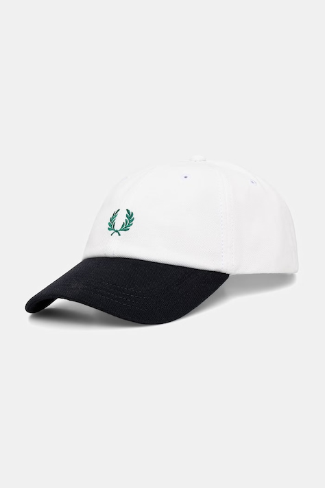 Fred Perry czapka z daszkiem bawełniana biała HW2303