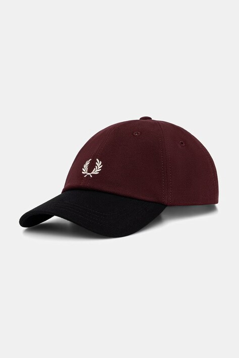 Fred Perry czapka z daszkiem bawełniana bordowa HW2303
