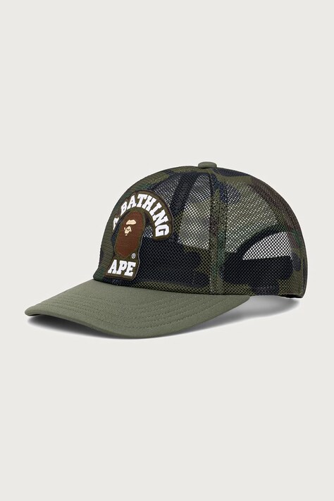 A Bathing Ape Czapka z daszkiem zielona 001CPM301010M