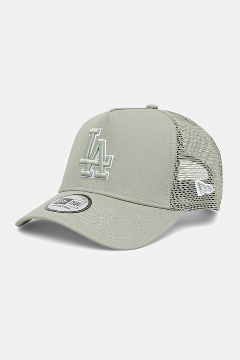 New Era czapka z daszkiem trucker z bawełną OUTLINE EF TRUCKER LA DODGERS zielona 60856371