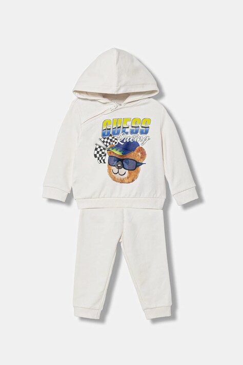 Guess komplet dresowy bawełniany niemowlęcy 2-pack kolor beżowy I6RG04 KA6R4