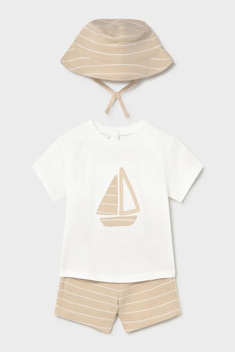 Βρεφικό βαμβακερό σετ Mayoral χρώμα: μπεζ, 1666