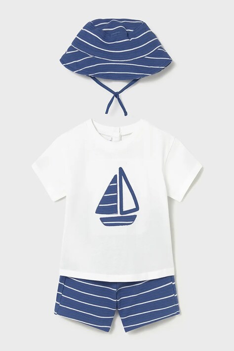 Mayoral komplet bawełniany niemowlęcy kolor niebieski 1666