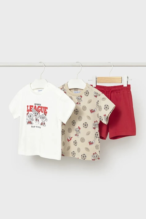 Mayoral komplet bawełniany dziecięcy kolor czerwony 1669