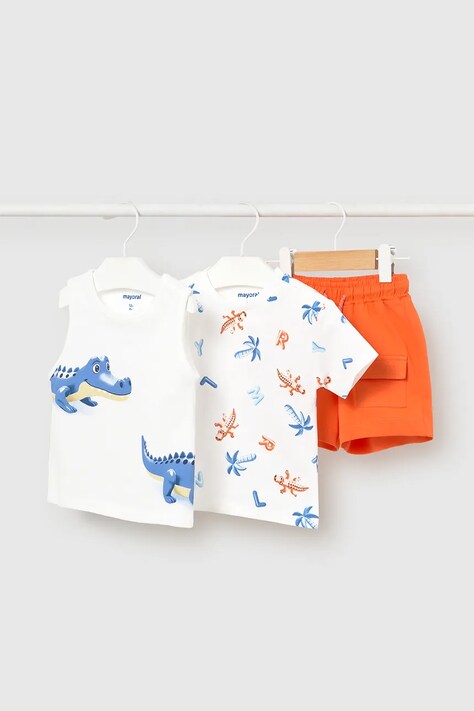 Mayoral komplet bawełniany dziecięcy kolor pomarańczowy 1673