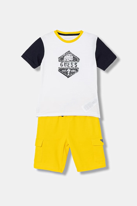 Guess set de bumbac pentru copii culoarea galben, N6RG05 K8HM4