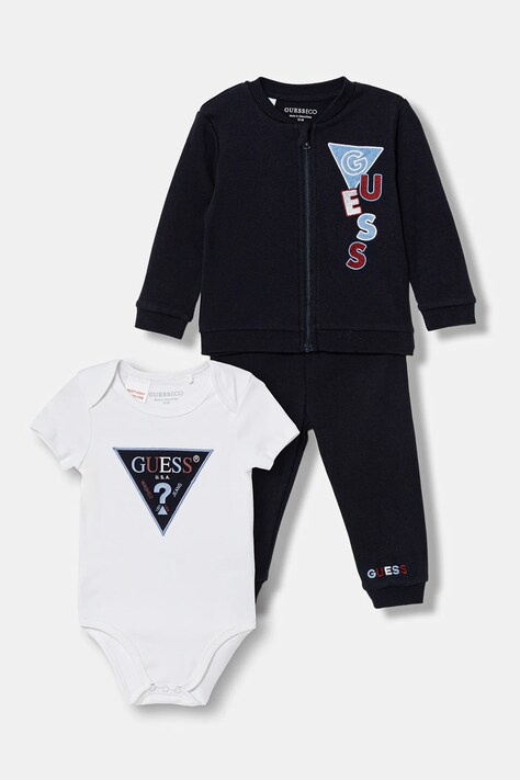 Guess komplet bawełniany niemowlęcy kolor granatowy P6RG06 KA6W4