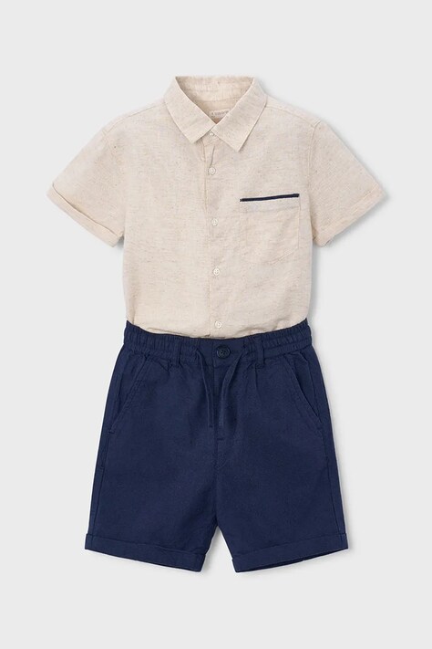 Mayoral komplet z domieszką lnu dziecięcy kolor granatowy 3217