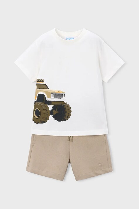 Mayoral komplet bawełniany dziecięcy kolor beżowy 3605