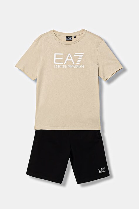 EA7 Emporio Armani komplet bawełniany dziecięcy kolor beżowy 7B000302 AF10375