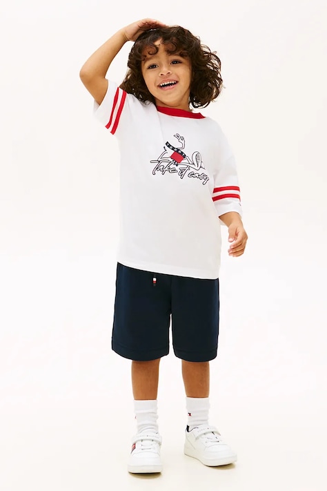 Tommy Hilfiger komplet dziecięcy bawełniany niebieski KB0KB10410