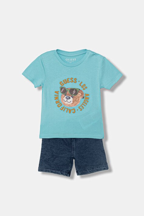 Guess komplet dziecięcy bawełniany niebieski I6GG05 K8HM4