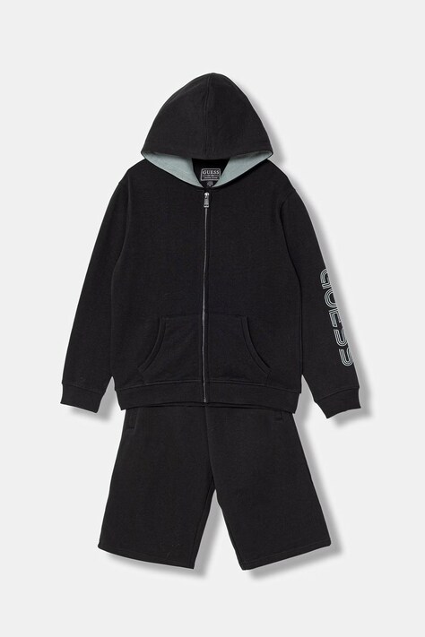 Guess komplet dresowy dziecięcy bawełniany czarny L6GG00 KA6R4