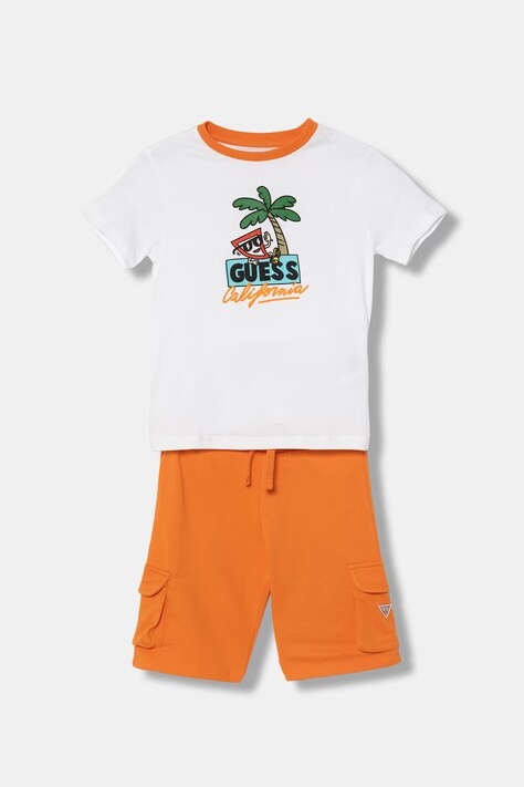 Guess komplet codzienny dziecięcy bawełniany pomarańczowy N6GG02 K8HM4