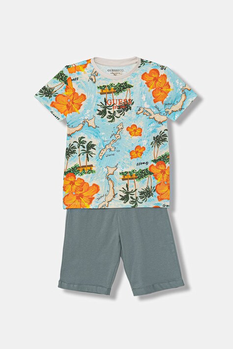 Guess komplet codzienny dziecięcy bawełniany niebieski N6GG04 K8HM4