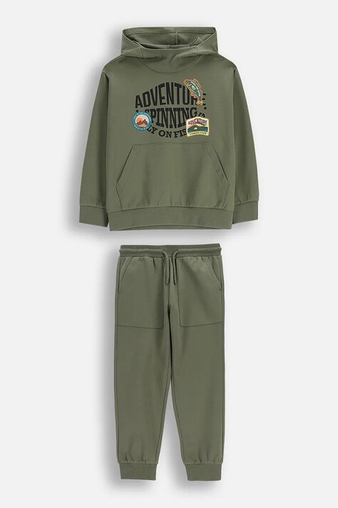 Coccodrillo Σετ φόρμας παιδικό βαμβακερό πράσινο FISHING CLUB BOY JUNIOR