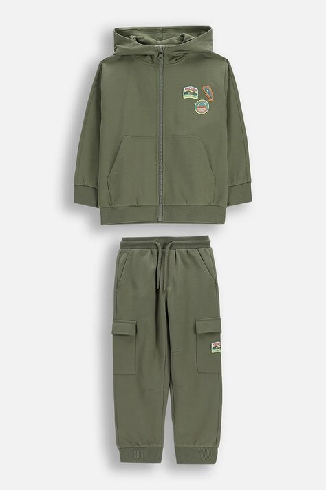 Coccodrillo σετ φόρμας παιδικό βαμβακερό πράσινο FISHING CLUB BOY KIDS