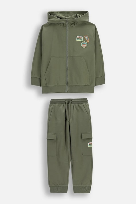 Coccodrillo komplet dresowy dziecięcy bawełniany zielony FISHING CLUB BOY KIDS