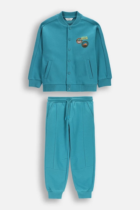 Coccodrillo komplet dresowy dziecięcy bawełniany turkusowy FISHING CLUB BOY KIDS