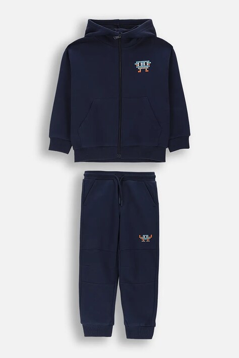 Coccodrillo σετ φόρμας παιδικό βαμβακερό σκούρο μπλε MORE FUN BOY KIDS