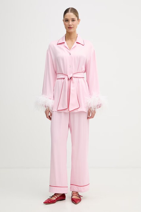 The Sleeper komplet damski z wiskozy różowy MCSP02P006F