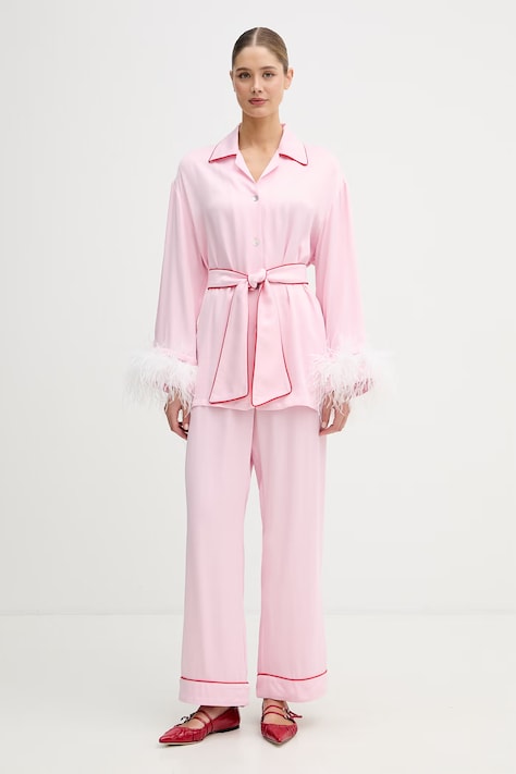 The Sleeper komplet damski z wiskozy różowy MCSP02P006F