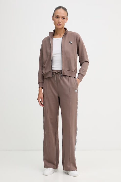 Fila komplet dresowy damski bawełniany brązowy FPS4224