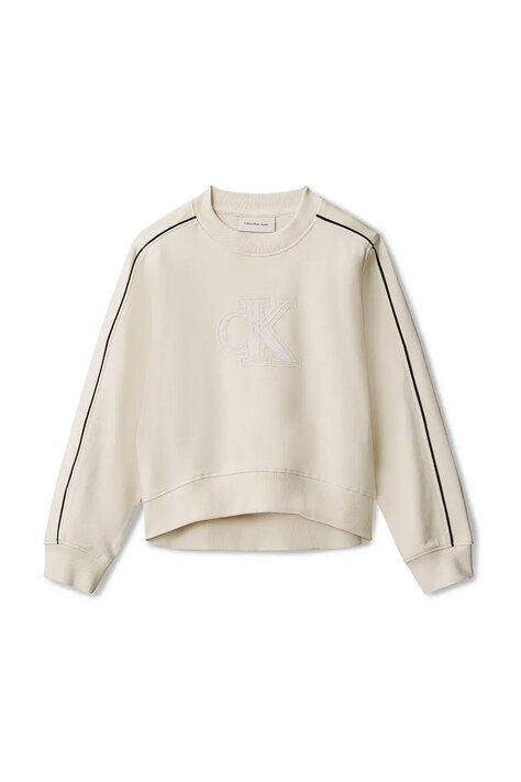 Calvin Klein Jeans dres bawełniany dziecięcy kolor beżowy IG0IG03071